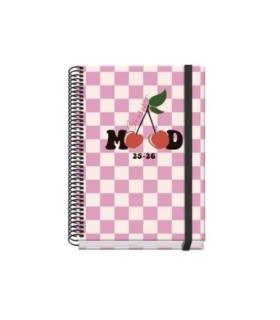 AGENDA ESCOLAR 2025-2026 TAMAO A5 TAPA CARTON FORRADO DA PGINA PRIME CHERRY DOHE 52042