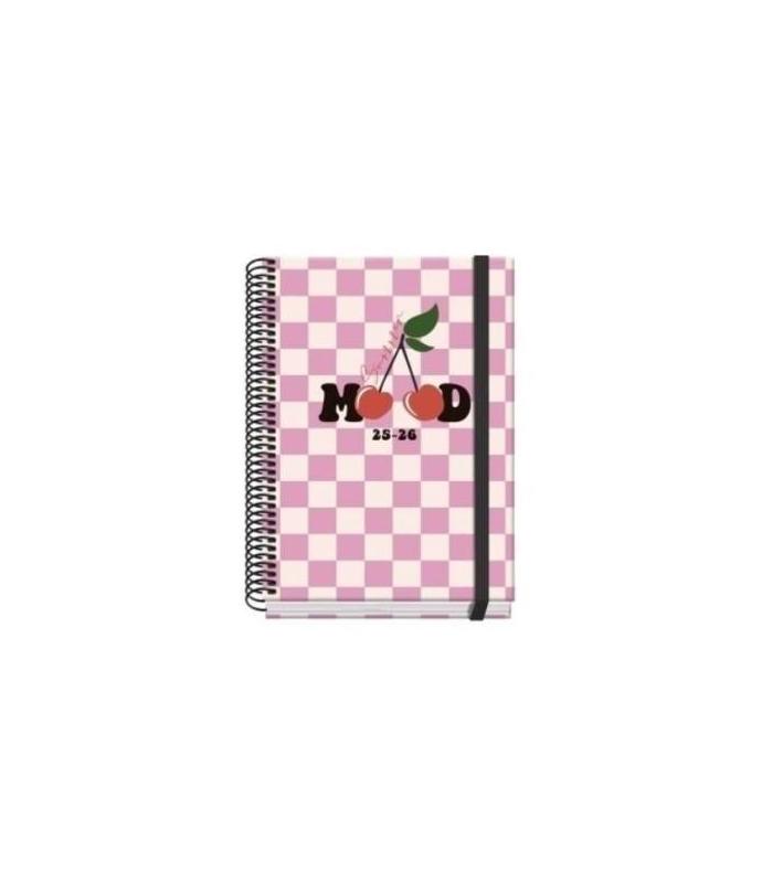 AGENDA ESCOLAR 2025-2026 TAMAO A5 TAPA CARTON FORRADO DA PGINA PRIME CHERRY DOHE 52042