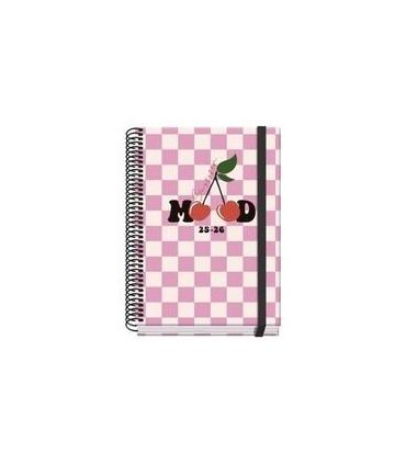 AGENDA ESCOLAR 2025-2026 TAMAO A5 TAPA CARTON FORRADO SEMANA VISTA PRIME CHERRY DOHE 52036