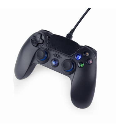 MANDO DE JUEGO GEMBIRD CON VIBRACION CON CABLE PARA PLAYSTATION 4 O PC, NEGRO