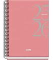 AGENDA ESCOLAR 2025-2026 TAMAO A5 TAPA CARTON FORRADO SEMANA VISTA MODELO SYSTEM BASIC ROSA DOHE 52057