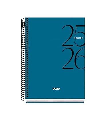 AGENDA ESCOLAR 2025-2026 TAMAO A5 TAPA CARTON FORRADO SEMANA VISTA MODELO SYSTEM BASIC AZUL DOHE 52056