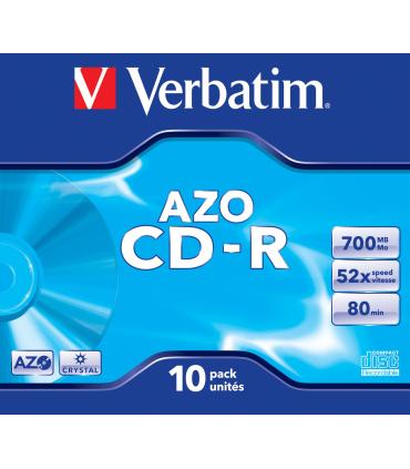 CD-R Verbatim AZO Crystal 52X  Caja-10uds