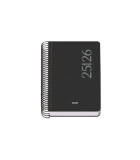 AGENDA ESCOLAR 2025-2026 TAMAO A6 TAPA CARTON FORRADO DA PGINA MODELO ESENCIAL BASIC NEGRO DOHE 52079