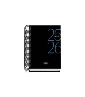 AGENDA ESCOLAR 2025-2026 TAMAO A6 TAPA CARTON FORRADO DA PGINA MODELO SYSTEM BASIC NEGRO DOHE 52067