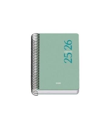 AGENDA ESCOLAR 2025-2026 TAMAO A6 TAPA CARTON FORRADO DA PGINA MODELO ESENCIAL BASIC VERDE DOHE 52078