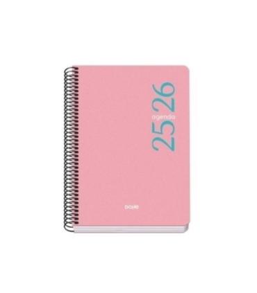 AGENDA ESCOLAR 2025-2026 TAMAO A5 TAPA POLIPROPILENO DA PGINA MODELO ESENCIAL BASIC ROSA DOHE 52073