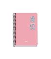 AGENDA ESCOLAR 2025-2026 TAMAO A5 TAPA POLIPROPILENO DA PGINA MODELO ESENCIAL BASIC ROSA DOHE 52073