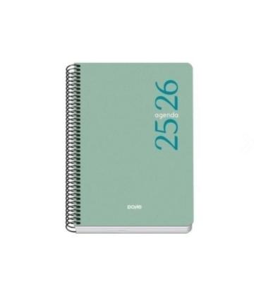 AGENDA ESCOLAR 2025-2026 TAMAO A5 TAPA POLIPROPILENO SEMANA VISTA MODELO ESENCIAL BASIC VERDE DOHE 52070
