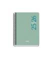 AGENDA ESCOLAR 2025-2026 TAMAO A5 TAPA POLIPROPILENO SEMANA VISTA MODELO ESENCIAL BASIC VERDE DOHE 52070