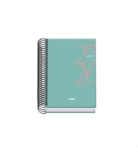 AGENDA ESCOLAR 2025-2026 TAMAO A6 TAPA CARTON FORRADO DA PGINA MODELO SYSTEM BASIC VERDE DOHE 52066