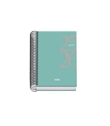 AGENDA ESCOLAR 2025-2026 TAMAO A6 TAPA CARTON FORRADO DA PGINA MODELO SYSTEM BASIC VERDE DOHE 52066