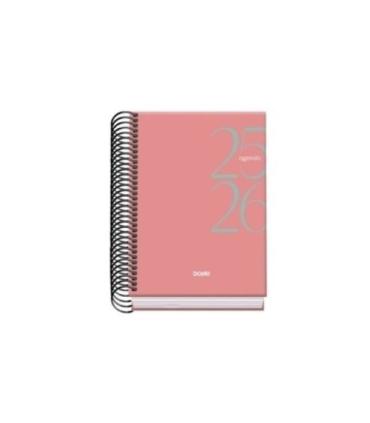 AGENDA ESCOLAR 2025-2026 TAMAO A6 TAPA CARTON FORRADO DA PGINA MODELO SYSTEM BASIC ROSA DOHE 52065
