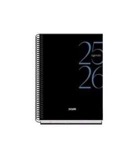 AGENDA ESCOLAR 2025-2026 TAMAO A5 TAPA CARTON FORRADO DA PGINA MODELO SYSTEM BASIC NEGRO DOHE 52063