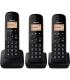Telfono Inalmbrico Panasonic KX-TGB613SPB/ Pack TRIO/ Negro