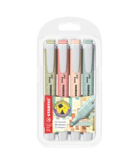 ESTUCHE PLASTICO SWING COOL NATURE 4 UNIDADES SURTIDAS TRAZO 1/4MM. STABILO 275/4-09