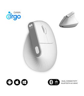 SUBBLIM NATURE VERTICAL ERGO DUAL MOUSE BATTERY WHITE