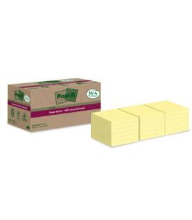 PACK 14+4 BLOCS 90 HOJAS NOTAS RECICLADAS ADHESIVAS 76X76MM SUPER STICKY AMARILLO PASTEL 654 RSSCY14+4 POST-IT 7100284878