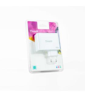 Cargador De Pared GaN TooQ TQWC-GANQC2PD100W  2xUSB Tipo-C  1xUSB  100W