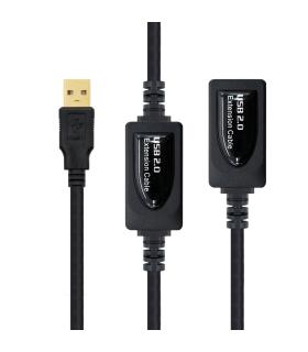 Cable Alargador USB 2.0 Nanocable 10.01.0213  USB Macho - USB Hembra  15m  Negro