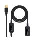 Cable Alargador USB 2.0 Nanocable 10.01.0213  USB Macho - USB Hembra  15m  Negro