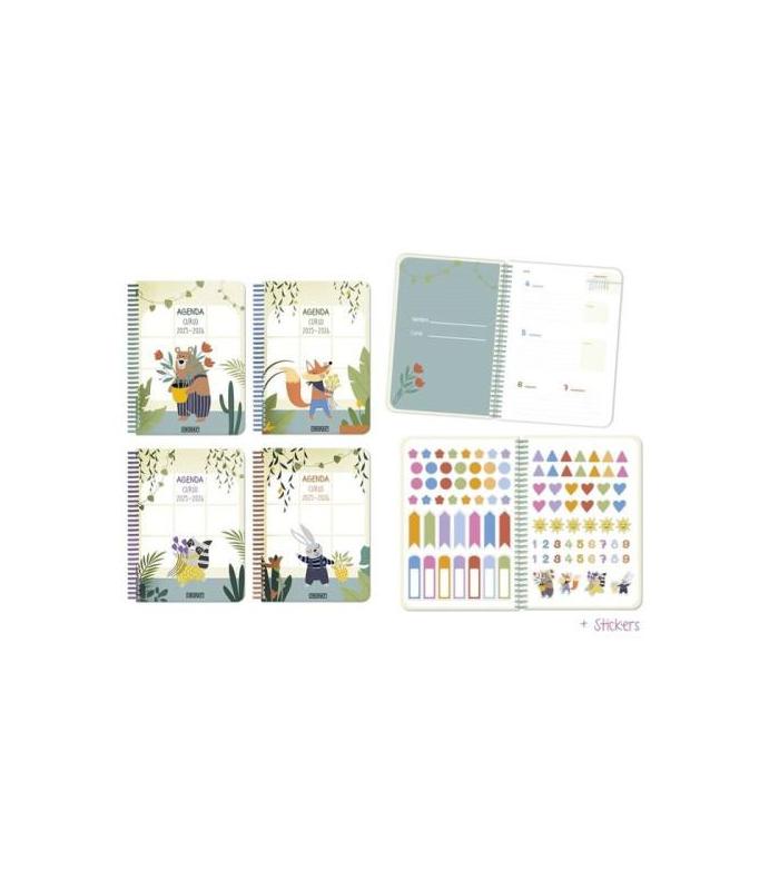 AGENDA ESCOLAR 2025-2026 ANIMALS 4 SEMANA VISTA TAPA CARTON INGRAF 333351