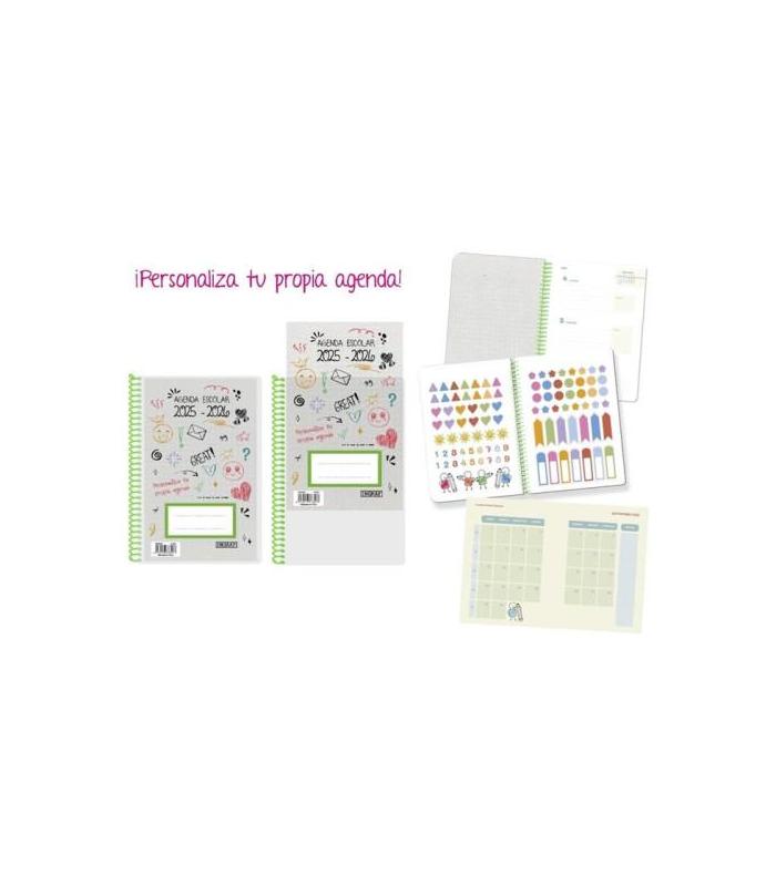 AGENDA ESCOLAR 2025-2026 PERSONALIZABLE 4 SEMANA VISTA TAPA POLIPROPILENO INGRAF 333353