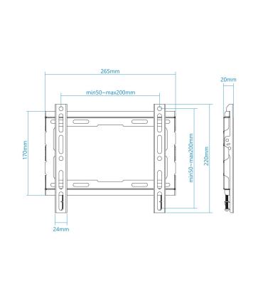 Soporte De Pared Fijo TooQ LP1043F-B Para TV De 23-43'  Hasta 45kg