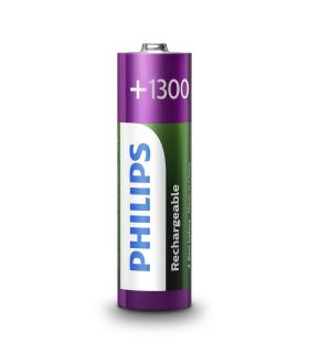 Pack De 4 Pilas AA Philips R6B4A130 10  1.2V  Recargables