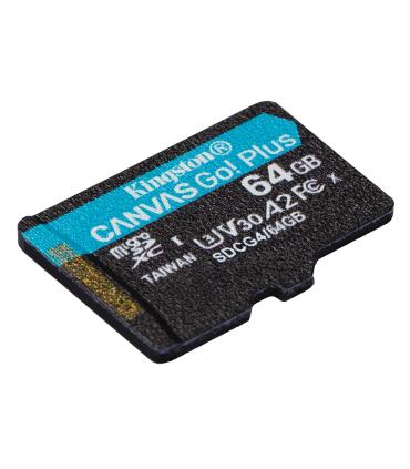 Kingston Technology 64GB MicroSDXC Canvas Go Plus Gen4 200R A2 U3 Paquete Individual Sin ADP
