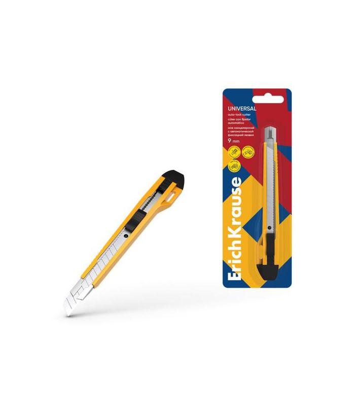 BLISTER CUTTER ANCHO 18MM GUIA METLICA Y AUTOBLOQUEO ABS AMARILLO ERICH KRAUSE 19149
