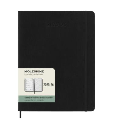 AGENDA 18M 2025-2026 SEMANAL XL (19 X 25 CM) NEGRA TAPA BLANDA MOLESKINE DSB18WN4Y26