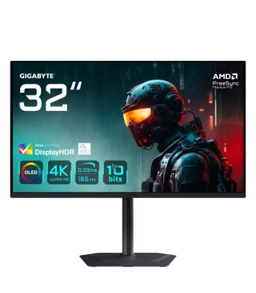 GIGABYTE MO32U 31,5" Monitor Gaming OLED 4K UHD - 3840 X 2160, 165Hz, 0.03ms, 250 Cd m, Display HDR True Black 400, HDMI 2.1, D