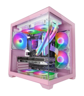Caja Gaming Minitorre Mars Gaming MC-VIEW2/ Rosa
