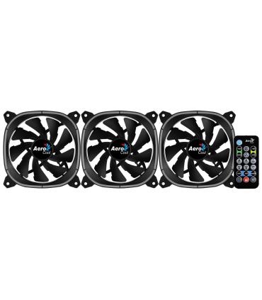 Pack 3 Ventiladores Aerocool Astro 12 Pro  12cm + H66F HUB + Mando A Distancia