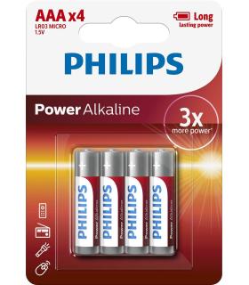 Pack De 4 Pilas AAA Philips LR03P4B 10  1.5V  Alcalinas