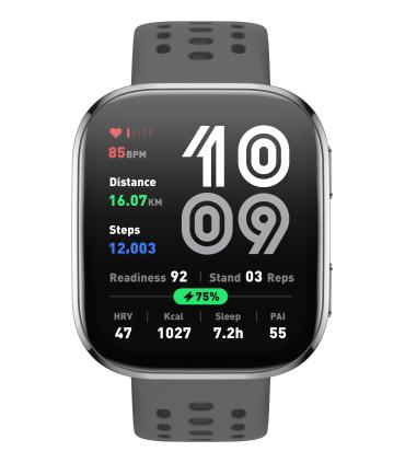 Amazfit Bip 6 Charcoal 5 Cm (1.97") AMOLED Digital 390 X 450 Pixeles Pantalla Tctil Plata GPS (satlite)