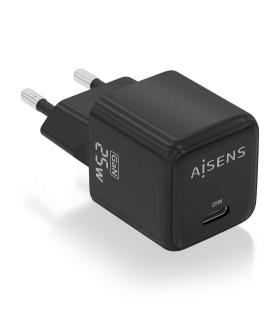 Cargador De Pared GaN Aisens ASCH-25W1P013-BK  1xUSB Tipo-C  25W