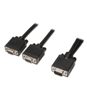 Cable Duplicador SVGA Aisens A113-0081  VGA Macho - 2x VGA Hembra  Hasta 3W  10Mbps  45cm  Negro