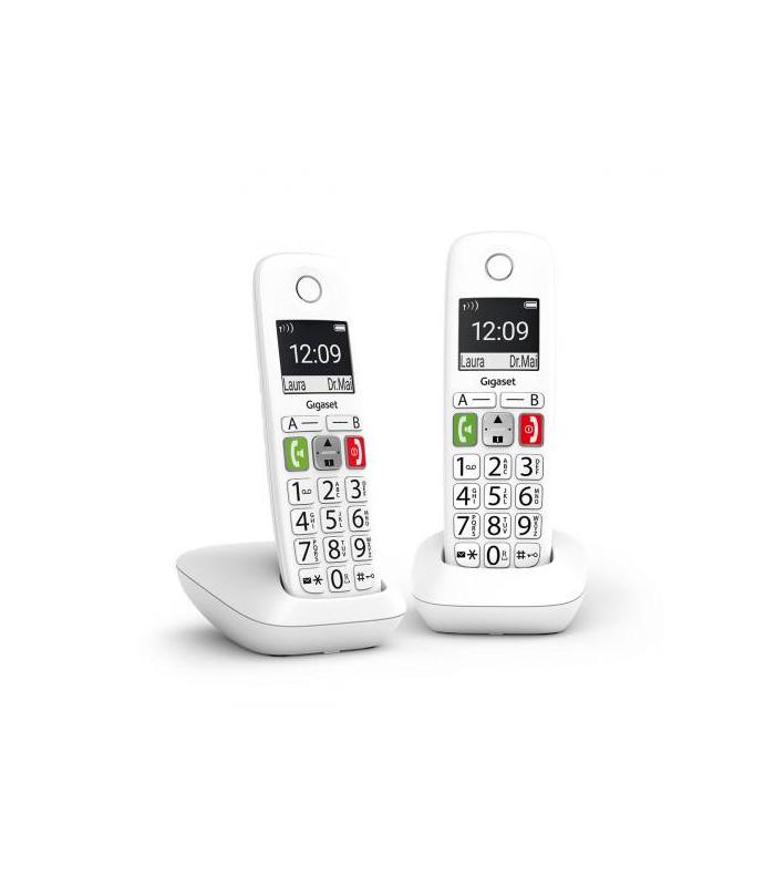 Gigaset E290 Duo Telfono DECT/analgico Identificador de llamadas Blanco
