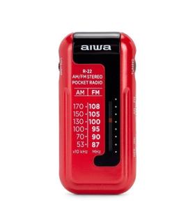 Radio Porttil Aiwa R-22RD/ con Batera/ a Pilas/ Roja