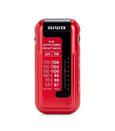 Radio Porttil Aiwa R-22RD/ con Batera/ a Pilas/ Roja