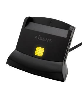 Lector De DNI Y Tarjetas Aisens ASCR-SN04CSD-BK  USB Tipo-C  Negro