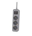 Regleta Con Interruptor Philips CHP2134G/ 3 Tomas De Corriente/ Cable 1.5m/ Gris