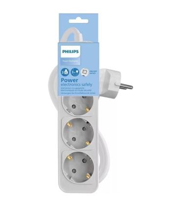 Regleta con Interruptor Philips CHP2134W/10/ 3 Tomas de corriente/ Cable 1.5m/ Blanco