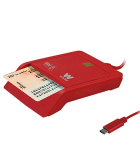 Lector de DNI y Tarjetas Woxter PE26-199/ Rojo/ USB 2.0