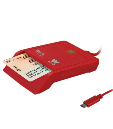 Lector de DNI y Tarjetas Woxter PE26-199/ Rojo/ USB 2.0