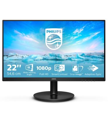 Philips - Monitor 221V8 00 - 22" (21.5" Visible) - 1920 X 1080 - VA - 200 Cd m - 4 Ms - HDMI, VGA - Negro