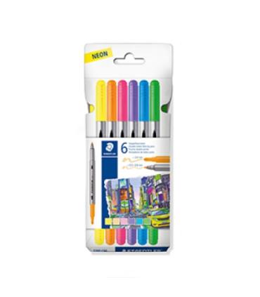 ESTUCHE CARTN CON 6 ROTULADORES DOBLE PUNTA COLORES NEN STAEDTLER 3200 C6F