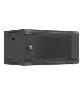 ARMARIO LANBERG MURAL RACK 19\" 4U 540X350 FLAT PACK NEGRO PUERTA CRISTAL